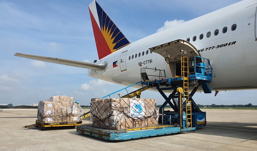 Cargo being prepared for air transport